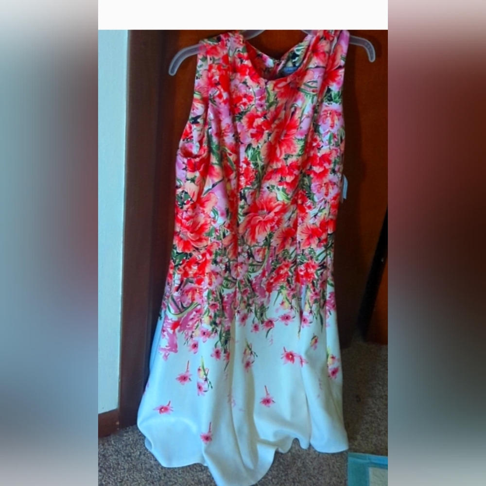 New with tags Coral and white dress. Original tags still on it? Size 12.